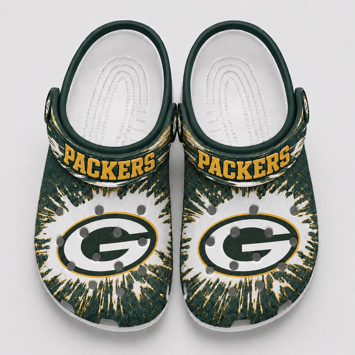 Green Bay Packers | Premium NFL Splash Burst Fan Crocs VAN222