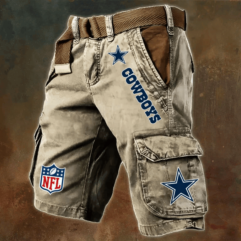 Dallas Cowboys Pocket Print Cargo Shorts (Belt Not Included) S9MCS064