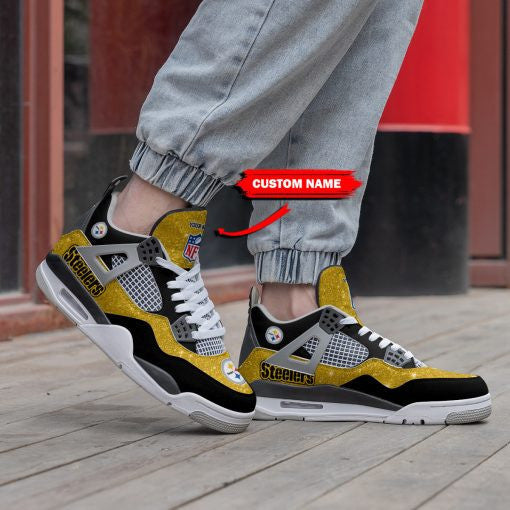 Pittsburgh Steelers Personalized AJ4 Sneaker BG171