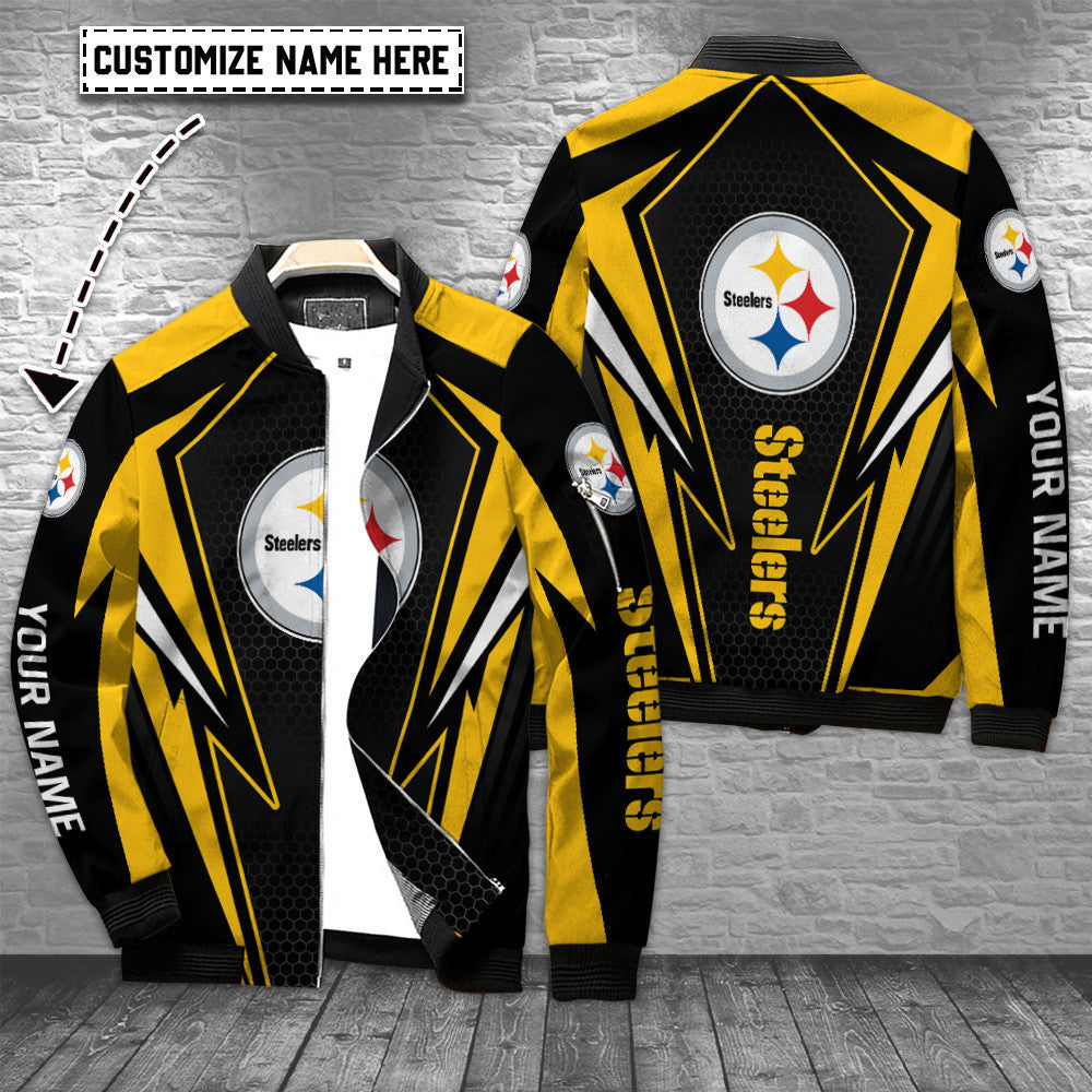 Pittsburgh Steelers Personalized Bomber Jacket BG638