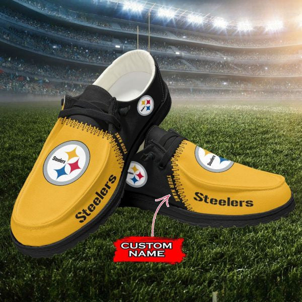Pittsburgh Steelers Moccasin Slippers - Hey Dude Shoes Style AZCHDUDE078