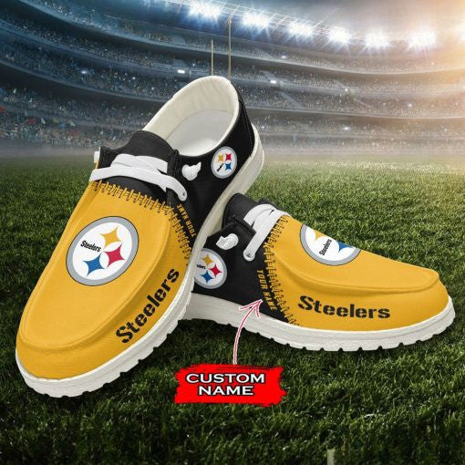 Pittsburgh Steelers Moccasin Slippers - Hey Dude Shoes Style AZCHDUDE078