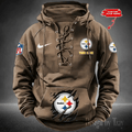 SPTS9HLUH027-Pittsburgh Steelers Men's Hooded Lace-up Hoodie