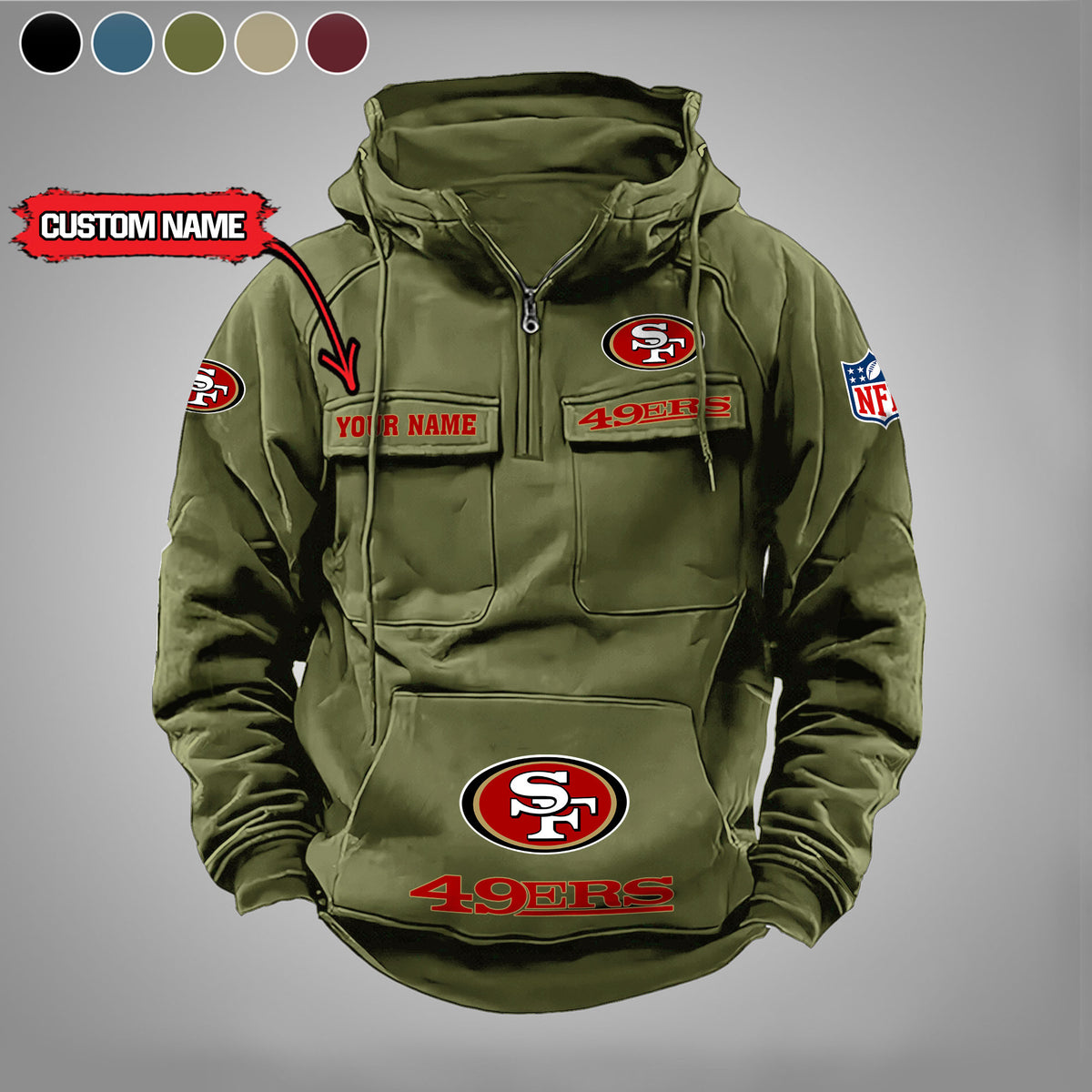 San Francisco 49ers Vintage Men Hoodie AZVMHD004