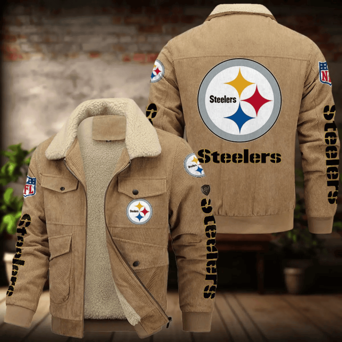 Pittsburgh Steelers Men's Thickened Corduroy Jacket ANZANZTCJ027