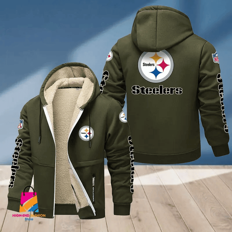 Pittsburgh Steelers Multicolor Premium Thick Zip-Up Hoodie ANZTZH027