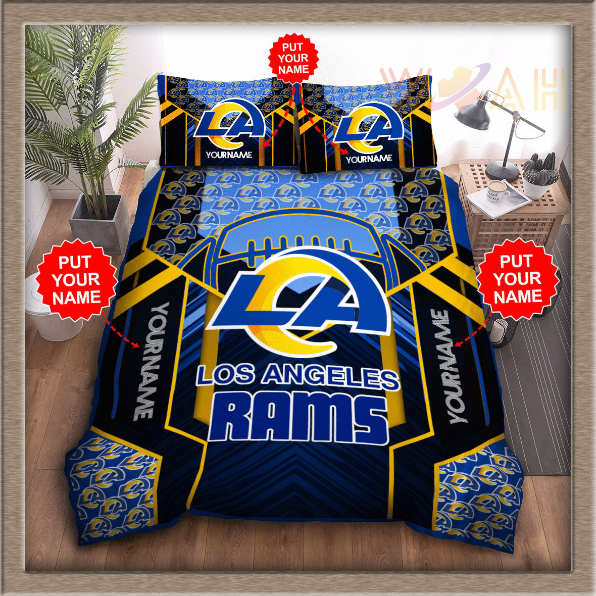 Los Angeles Rams Personalized Quilts Set BG36 US KING