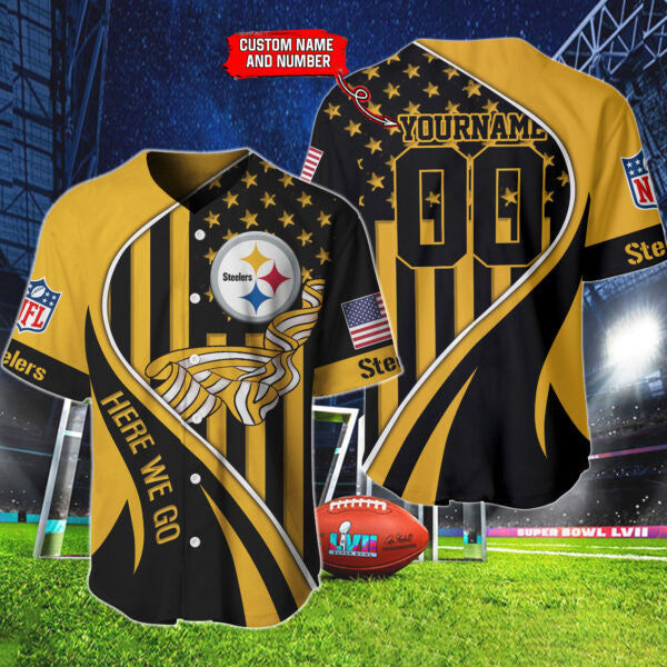 Pittsburgh Steelers Personalized Baseball Jersey BG885