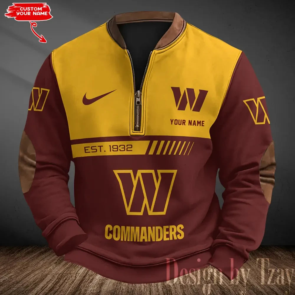 Washington Commanders Men's Vintage Zipper Stand Collar Sweatshirt S9MPZNS333