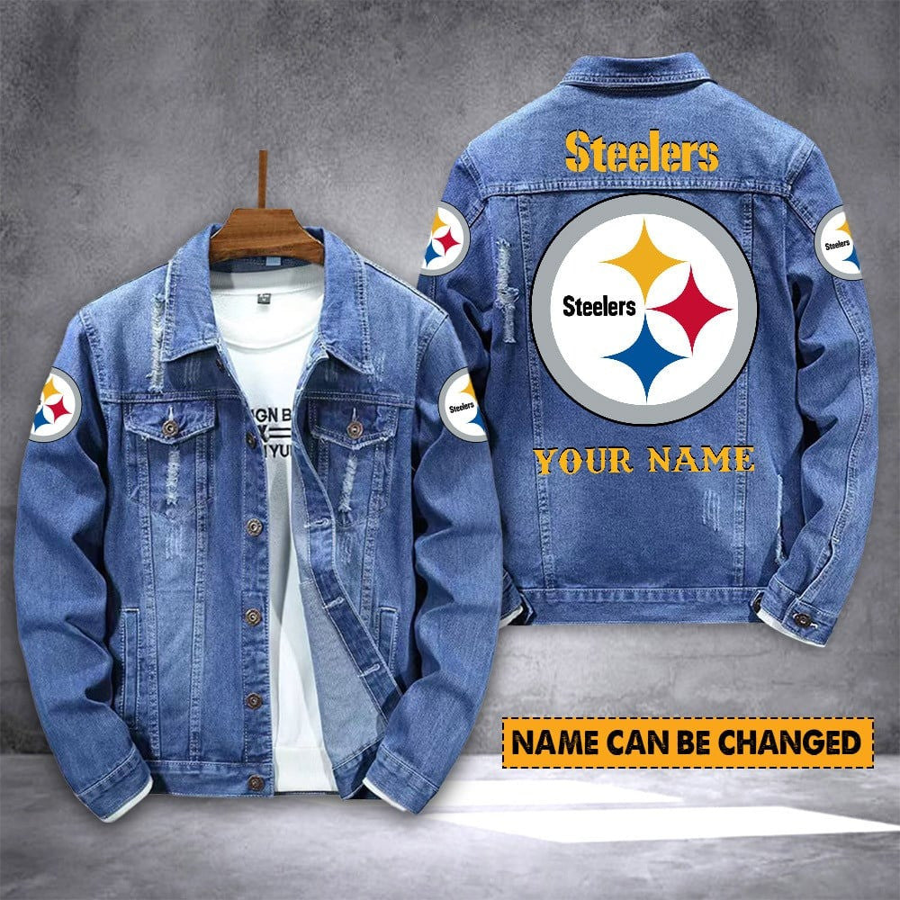 Pittsburgh Steelers Personalized Premium Denim Jacket S9DJ001