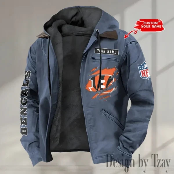 Cincinnati Bengals Men's Casual Padded Jacket Hooded trending 2026 SPTPJH007