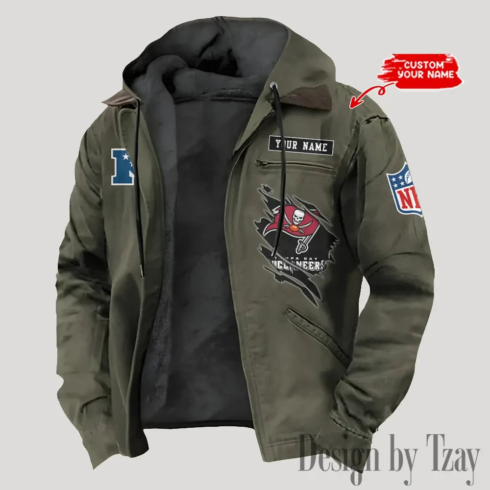 Tampa Bay Buccaneers Men's Casual Padded Jacket Hooded Trending 2026 SPTPJH159