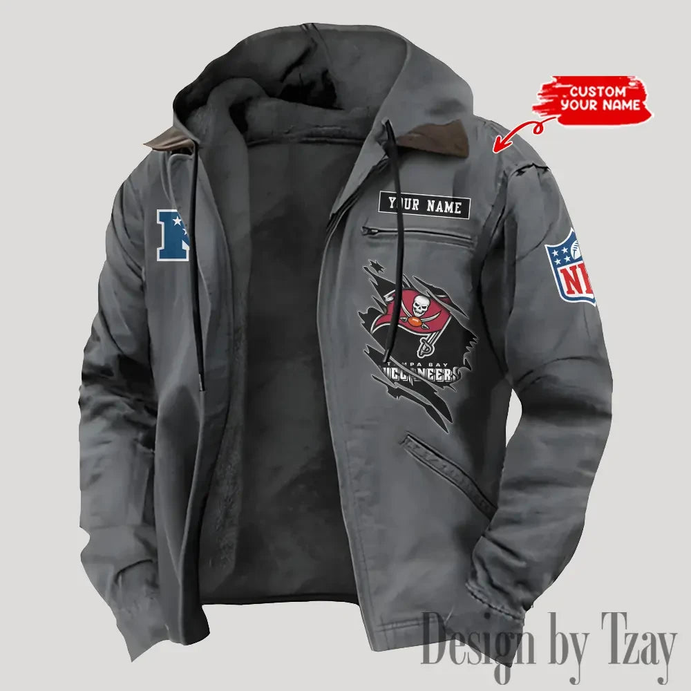 Tampa Bay Buccaneers Men's Casual Padded Jacket Hooded Trending 2026 SPTPJH159