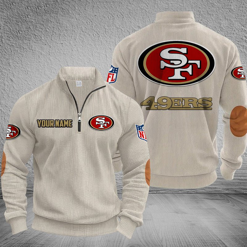 San Francisco 49ers DMSH0296 Stand Collar Half-zip Sweatshirt Multicolor
