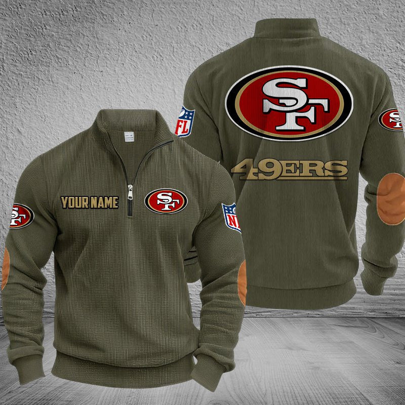 San Francisco 49ers DMSH0296 Stand Collar Half-zip Sweatshirt Multicolor