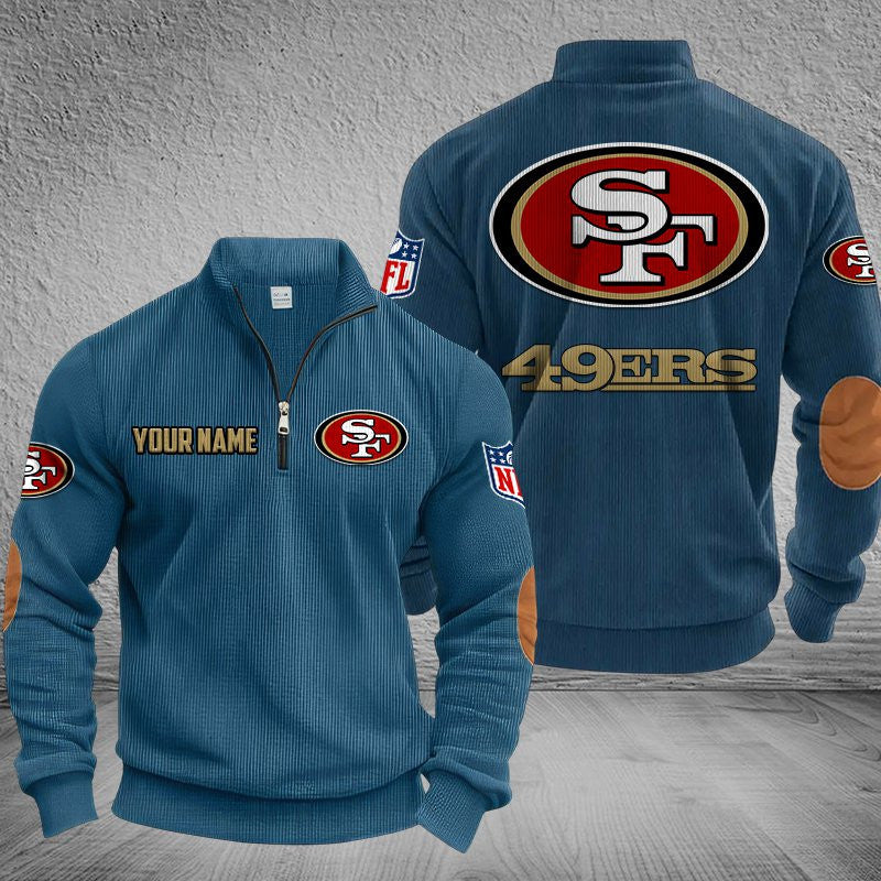 San Francisco 49ers DMSH0296 Stand Collar Half-zip Sweatshirt Multicolor