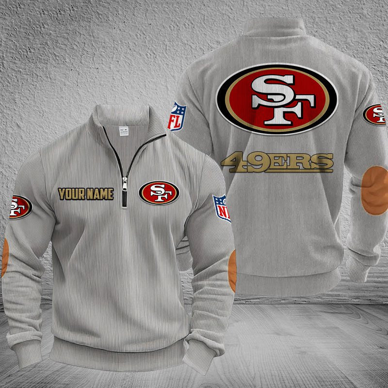 San Francisco 49ers DMSH0296 Stand Collar Half-zip Sweatshirt Multicolor