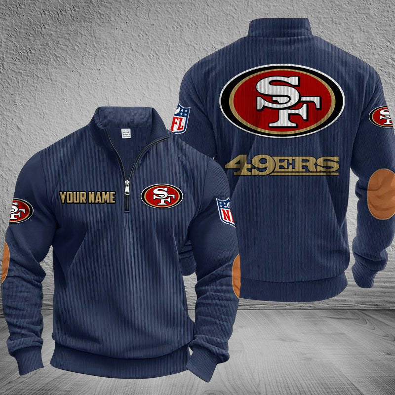 San Francisco 49ers DMSH0296 Stand Collar Half-zip Sweatshirt Multicolor
