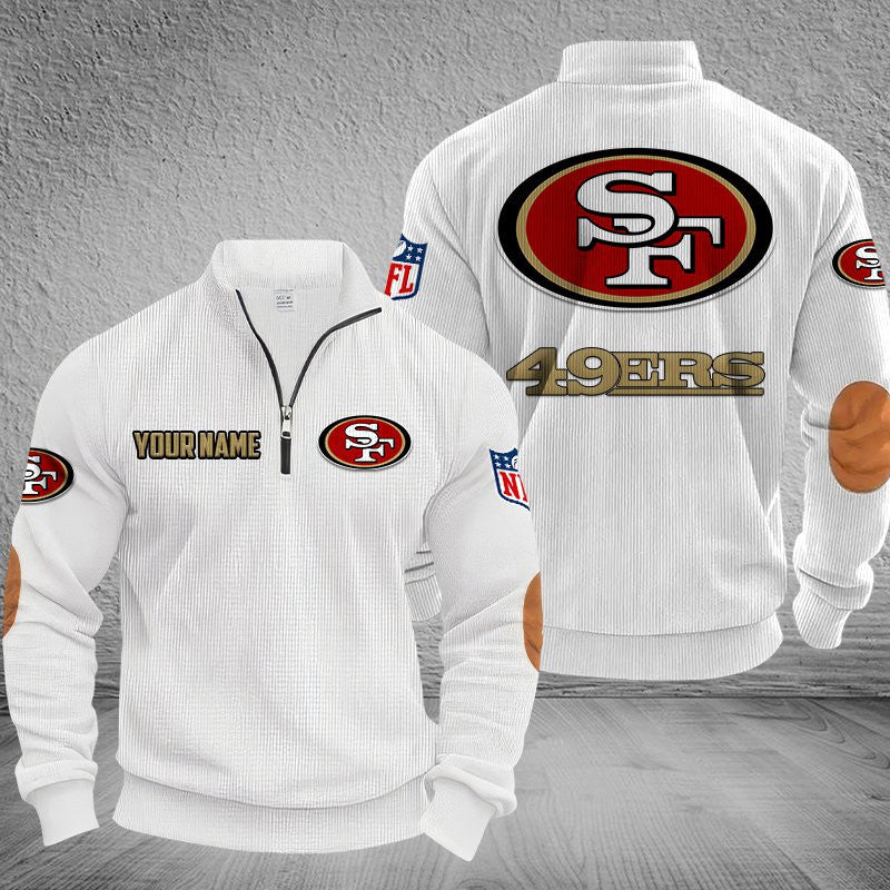 San Francisco 49ers DMSH0296 Stand Collar Half-zip Sweatshirt Multicolor