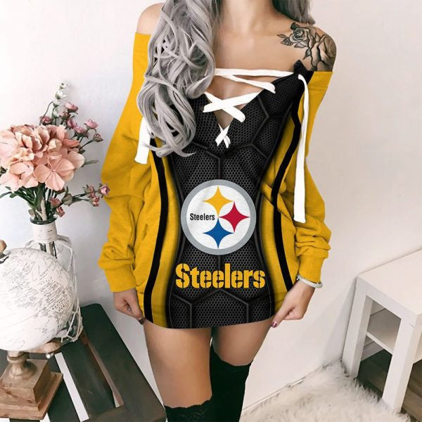 Pittsburgh Steelers Lace-Up Sweatshirt 75