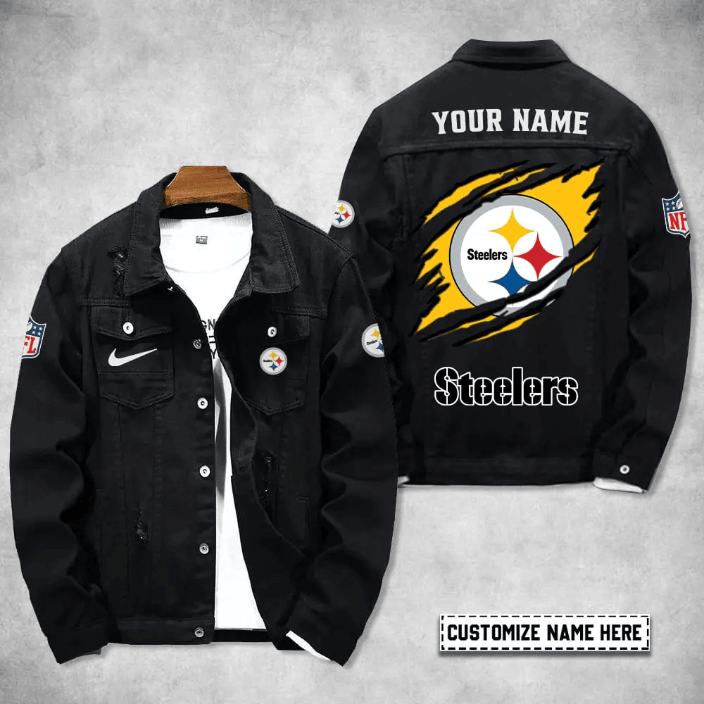 Pittsburgh Steelers Personalized Premium Denim Jacket S9DJ081