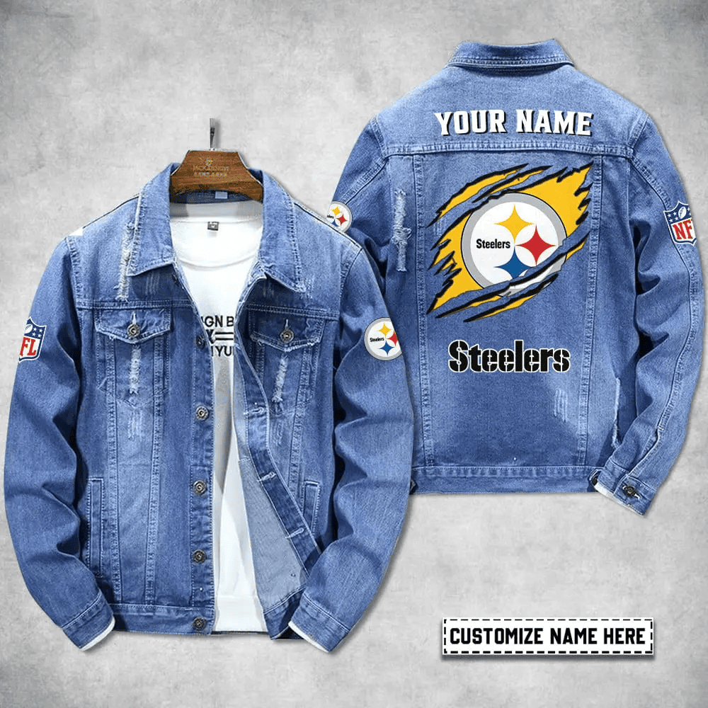 Pittsburgh Steelers Personalized Premium Denim Jacket S9DJ081