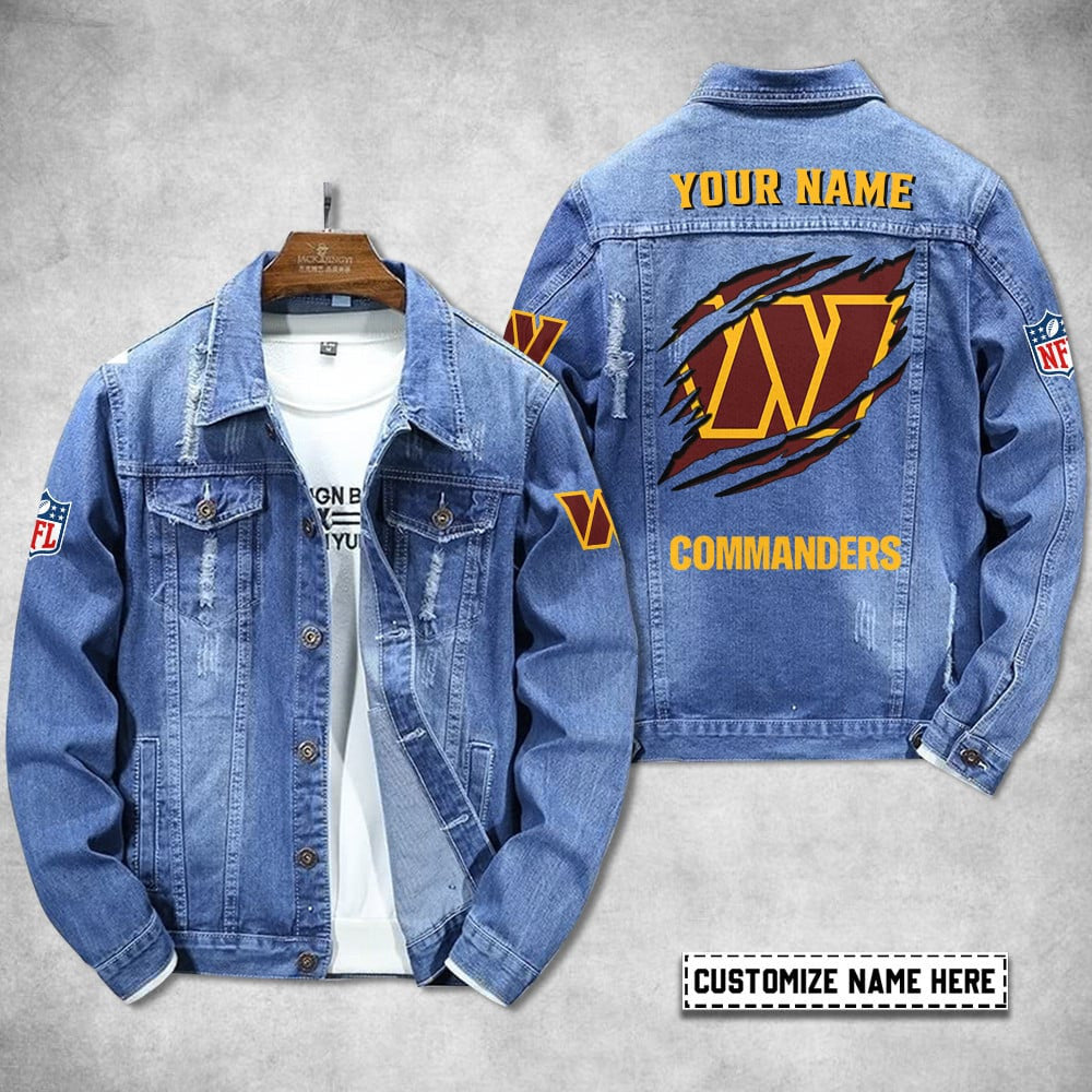 Washington Commanders Personalized Premium Denim Jacket S9DJ067