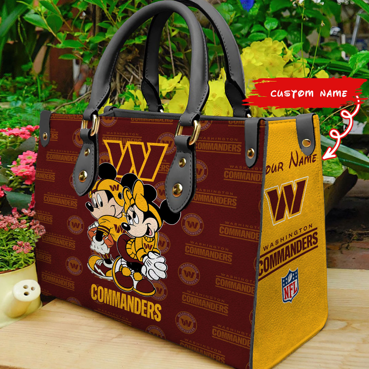 Washington Commanders Personalized Leather Hand Bag BB111