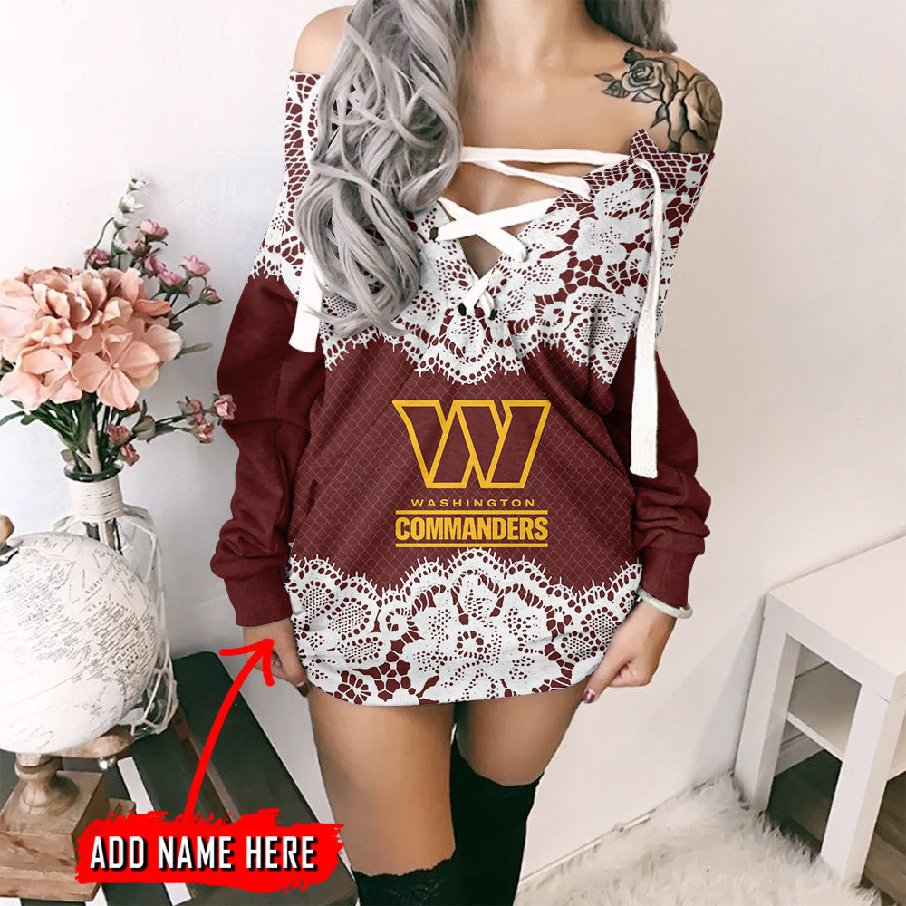 Washington Commanders Personalized Lace-Up Sweatshirt BGLU070
