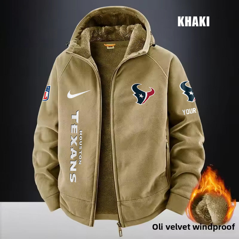 Houston Texans Fleece Fashion Hooded Jacket Outdoor SPTFFHJ077