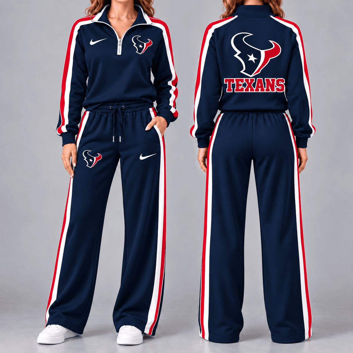 Houston Texans | Premium NFL Game Day Classic Side Stripe Quarter-Zip & Pants NY MGVT32