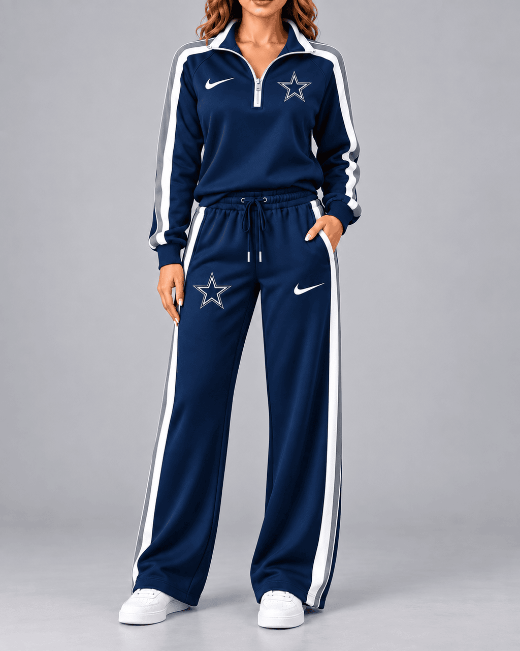 Dallas Cowboys | Premium NFL Game Day Classic Side Stripe Quarter-Zip & Pants NY MGVT38