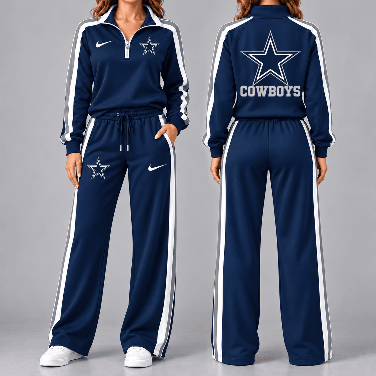 Dallas Cowboys | Premium NFL Game Day Classic Side Stripe Quarter-Zip & Pants NY MGVT38