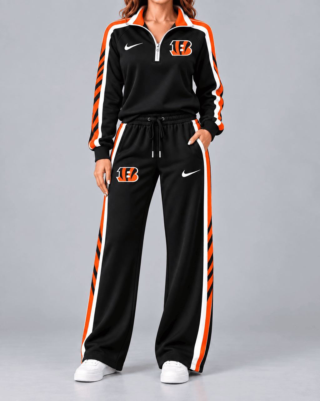 Cincinnati Bengals | Premium NFL Game Day Classic Side Stripe Quarter-Zip & Pants NY MGVT40