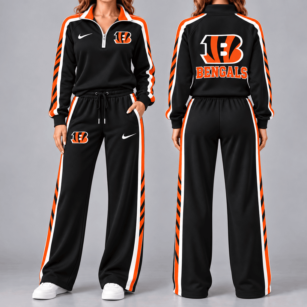 Cincinnati Bengals | Premium NFL Game Day Classic Side Stripe Quarter-Zip & Pants NY MGVT40