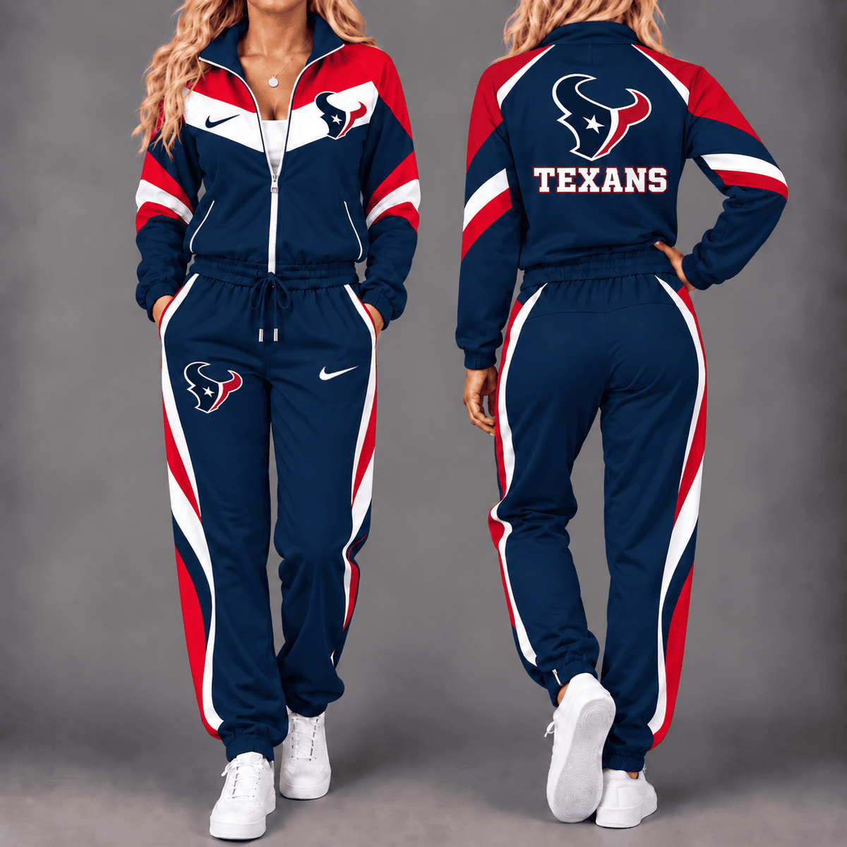 Houston Texans | Premium NFL Team Pride Waterproof Windbreaker Zip-Up Tracksuit Set NY MGBT06