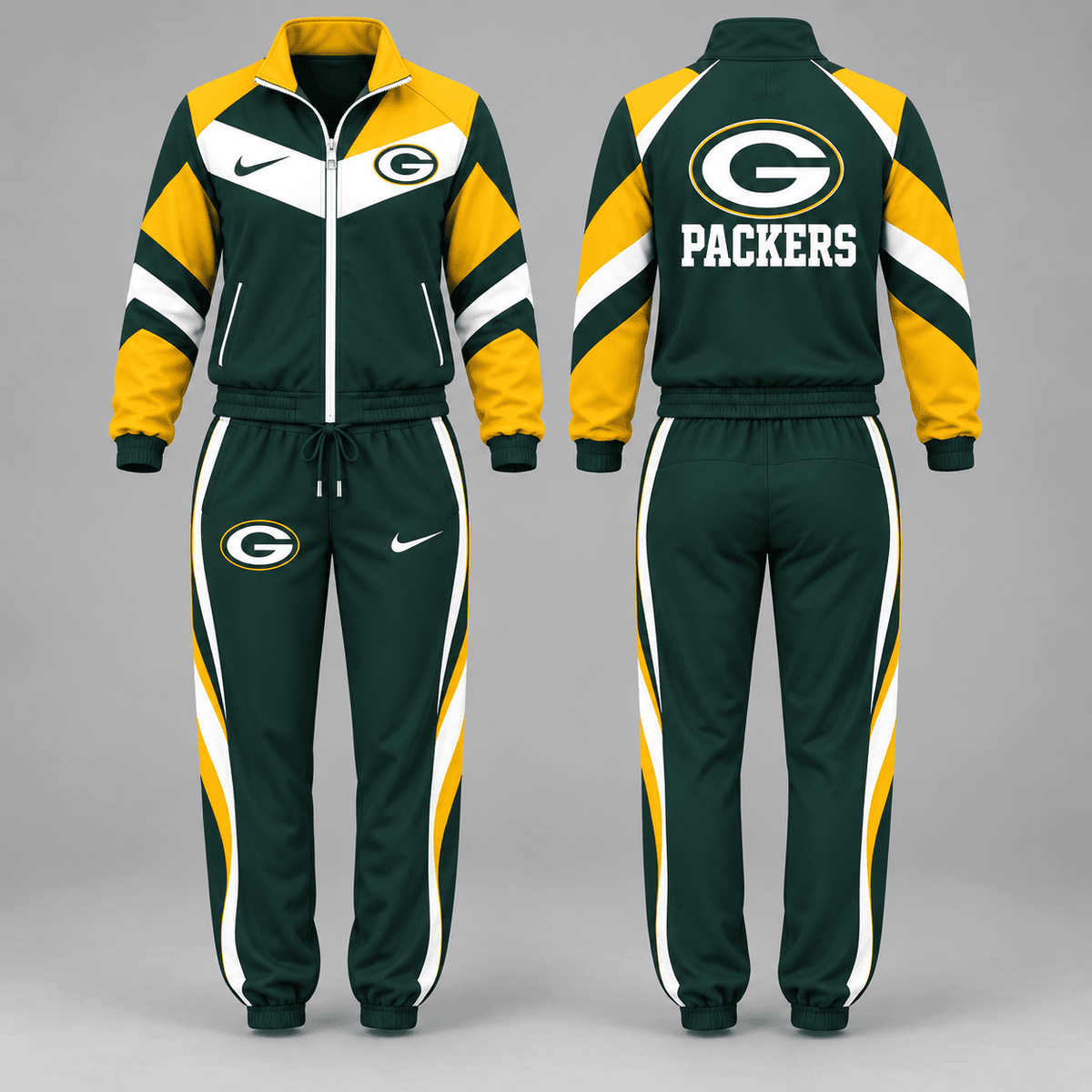 Green Bay Packers | Premium NFL Team Pride Waterproof Windbreaker Zip-Up Tracksuit Set NY MGBT24
