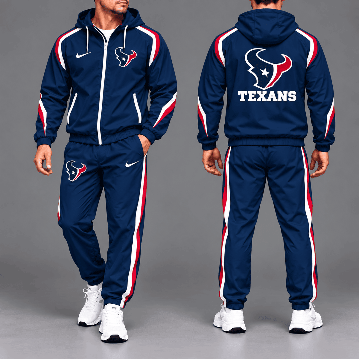 Houston Texans | Premium NFL Game Day Full-Zip Hooded Jacket & Jogger Pants Set NY MGSVT15