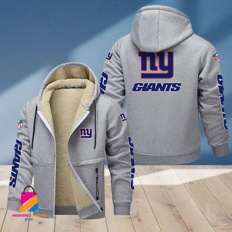 New York Giants Multicolor Thickened Zipper Hoodies ANZTZH024