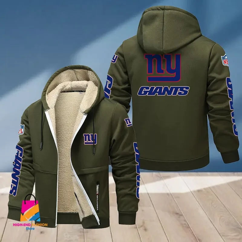 New York Giants Multicolor Thickened Zipper Hoodies ANZTZH024