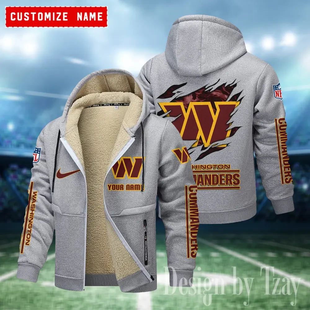 Washington Commanders Hoodies Zip Velvet Coat ANZTZH097