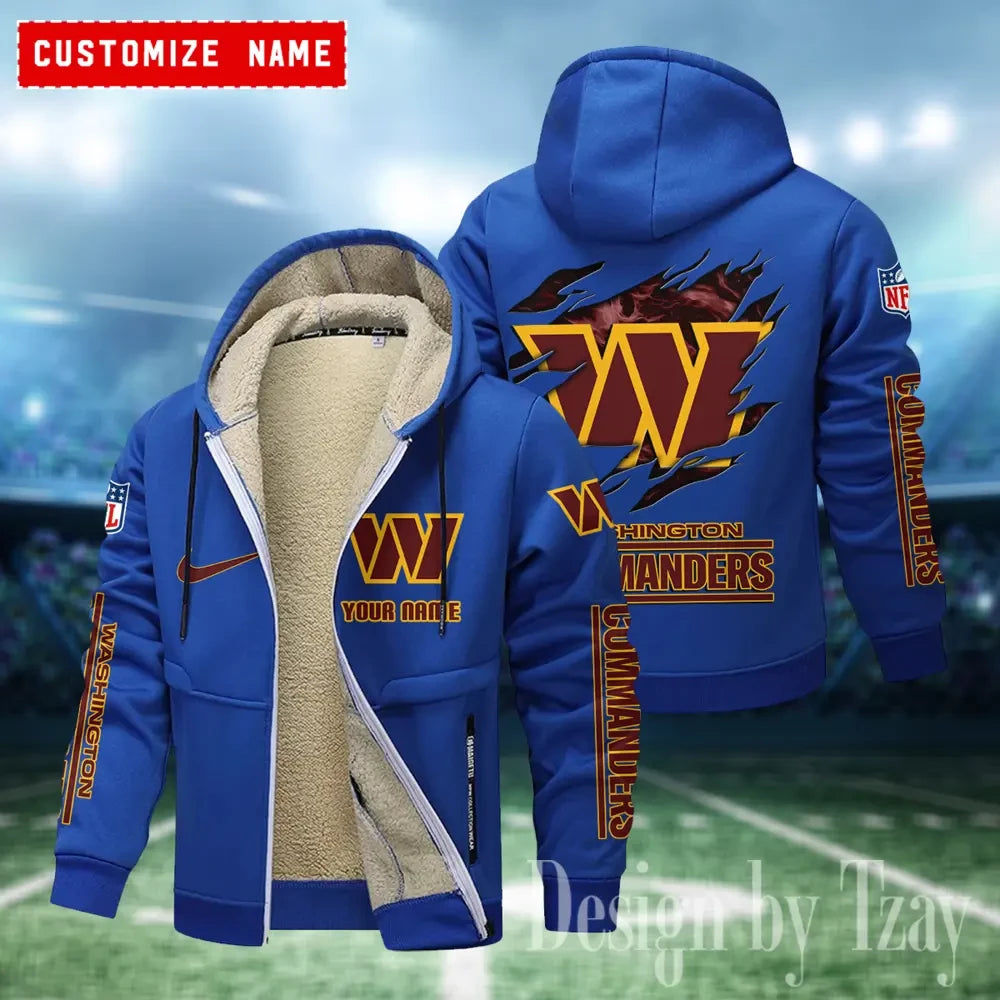 Washington Commanders Hoodies Zip Velvet Coat ANZTZH097