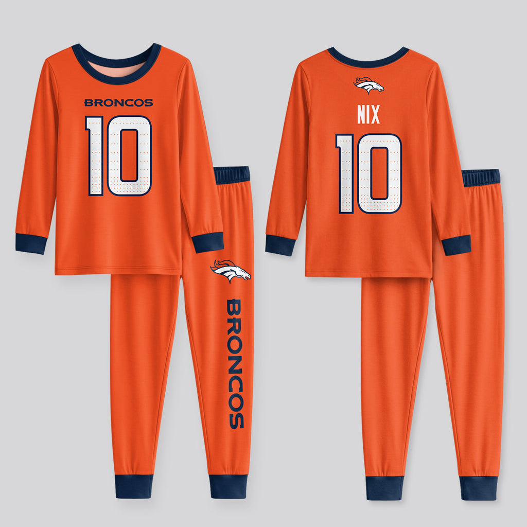 Broncos BN10 Football! Inspired Bamboo Two Piece Long Sleeve Pajama Set