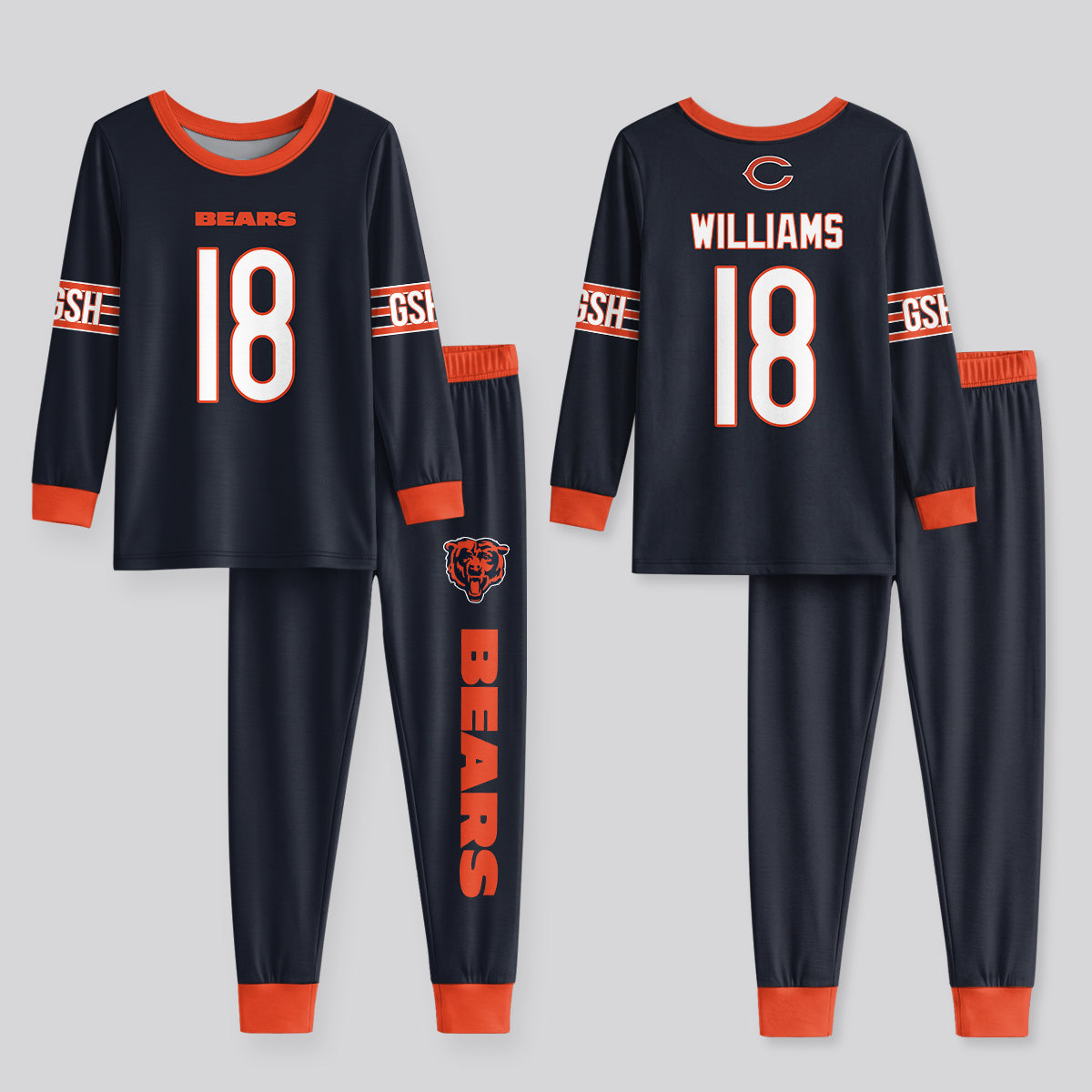 Chicago B. Football CW 18! Inspired Bamboo Two Piece Long Sleeve Pajama Set