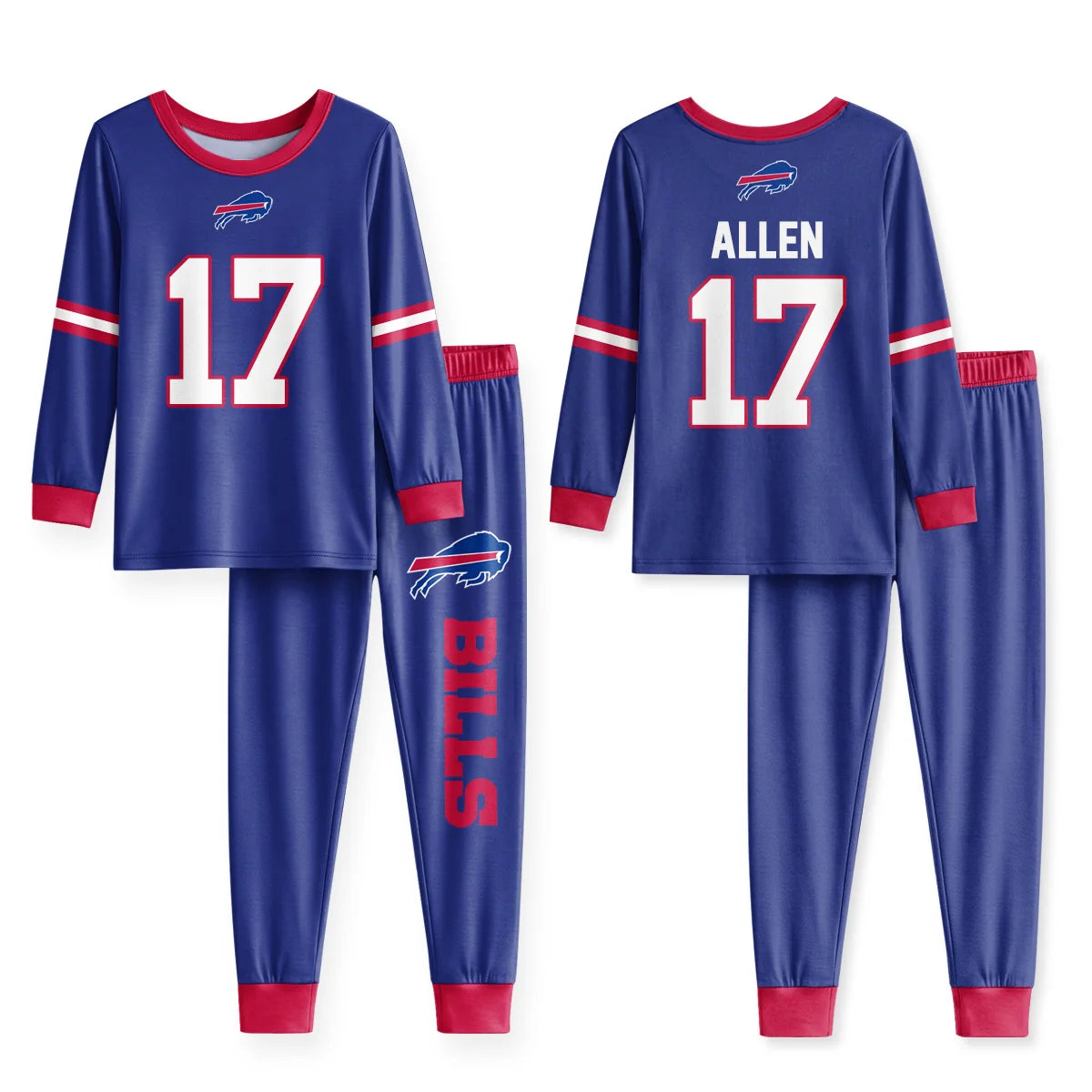 Buffalo Football Joshua 17! Inspired Bamboo Two Piece Long Sleeve Pajama Set - Bills910