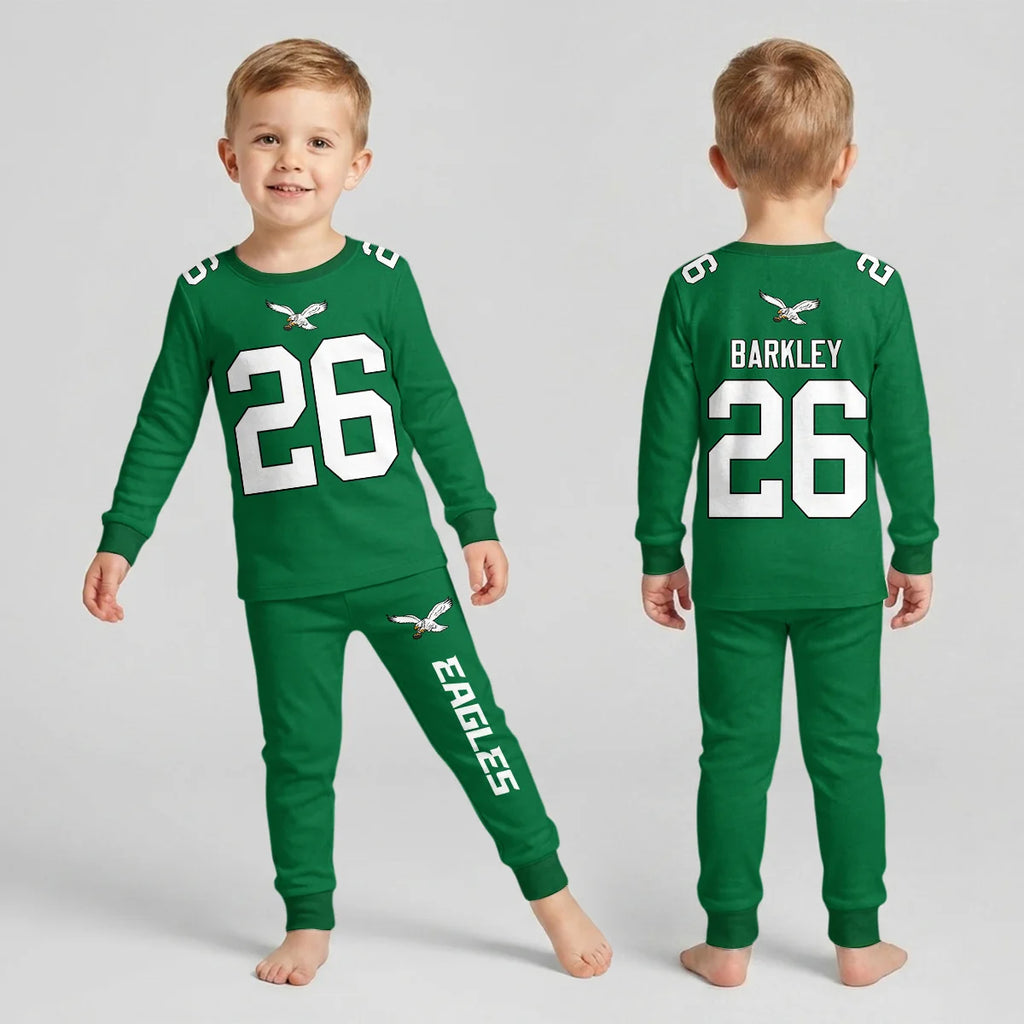 Eagles Football! Inspired Bamboo Two Piece Long Sleeve Pajama Set - Eagles910