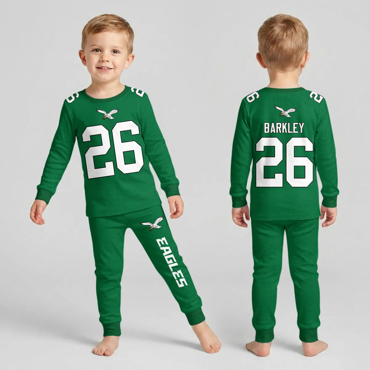 Eagles Football! Inspired Bamboo Two Piece Long Sleeve Pajama Set - Eagles910