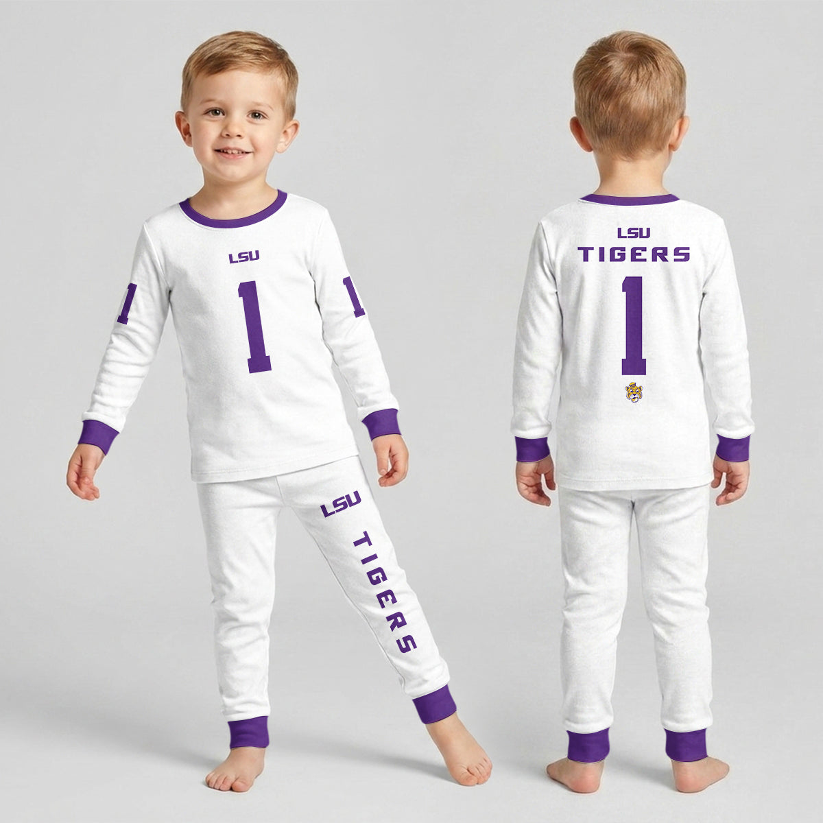 L.S.U.T Football! Inspired Bamboo Two Piece Long Sleeve Pajama Set