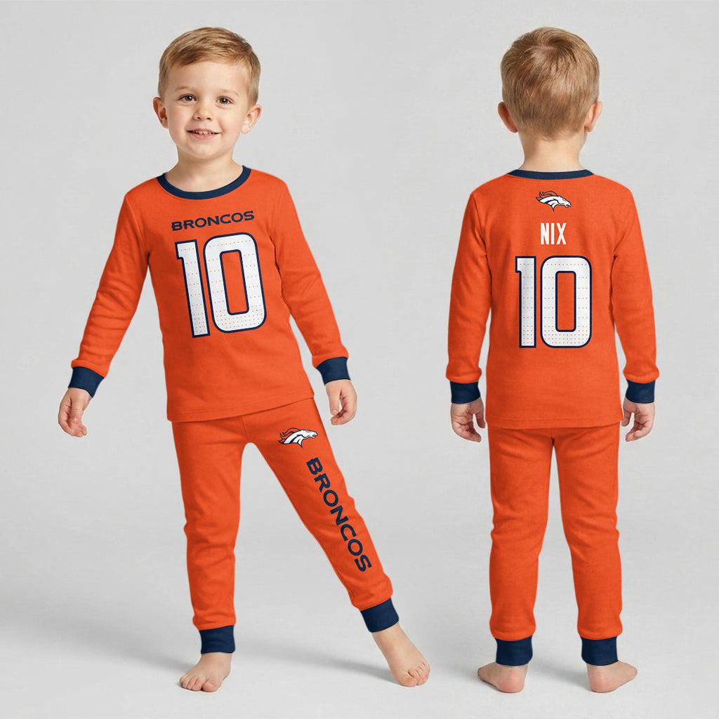 Broncos BN10 Football! Inspired Bamboo Two Piece Long Sleeve Pajama Set
