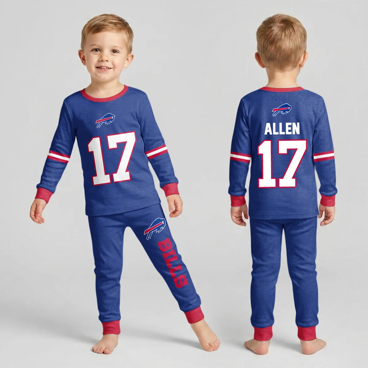 Buffalo Football Joshua 17! Inspired Bamboo Two Piece Long Sleeve Pajama Set - Bills910